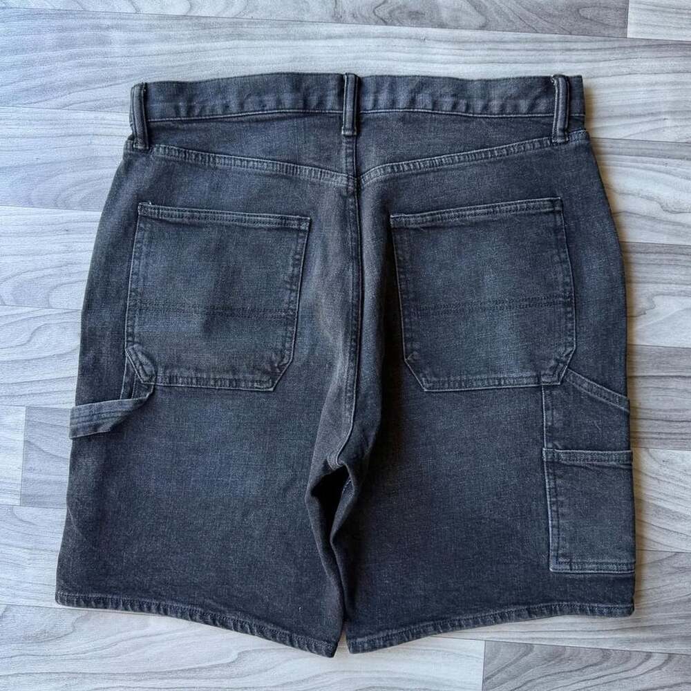 Gap 9 Inch Utility Carpenter Short Denim Jorts Black Size 33